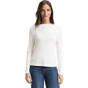 TOM TAILOR T-shirt met lange mouwen voor dames, 10315 - Whisper White, XL