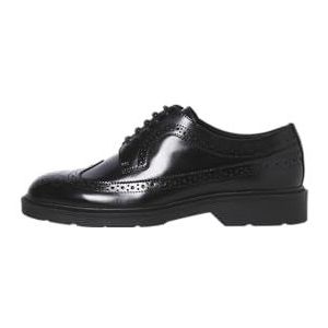 JACK & JONES Heren Jfwdax Leather Brogue Styd, Zwart, 44 EU, zwart, 44 EU