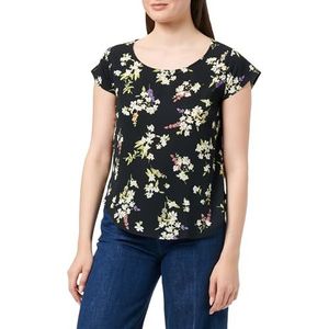 VERO MODA Dames Vmsaki Ss Zip AOP WVN Ga Noos Top, Zwart//Aop: svea print, S