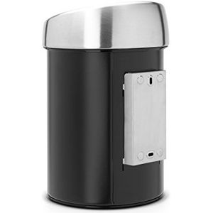 Brabantia Touch Bin Prullenbak, Kunststof Binnenemmer, Matt Black, 3 Liter