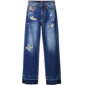 Desigual Dames Xenia, 5053 Denim Medium Wash Jeans, Blauw, 8