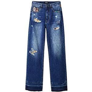 Desigual Dames Xenia, 5053 Denim Medium Wash Jeans, Blauw, 8