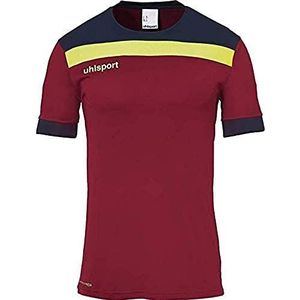 Uhlsport Offense 23 T-shirt met korte mouwen voor heren, bordeauxrood/marineblauw/Amari, 164