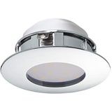 EGLO LED inbouwspot Pineda, LED-spot van kunststof, LED inbouwlamp in chroom, inbouwspot LED plat, Ø 7,8 cm