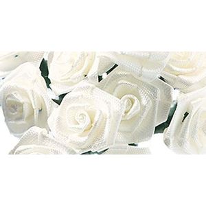 Unbekannt Satijnen rozen, 12 mm, crèmekleurig