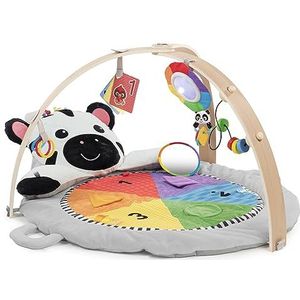 Baby Einstein Zen's Activity Milestones pluche gym met houten bar, voor baby tot peuter, 0-12 maanden, machinewasbaar