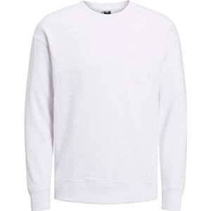 JACK & JONES Sweatshirt voor heren, ronde hals, wit, XXL