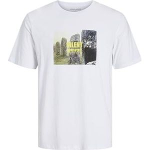 JACK & JONES Jjryu Tee Ss Crew Neck, wit, M