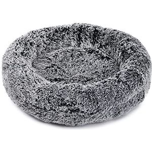 Dehner Lieblingsinge Cookie honden- en kattenbed, maat M, ca. Ø 58 cm, hoogte ca. 14 cm, polyester, zwart