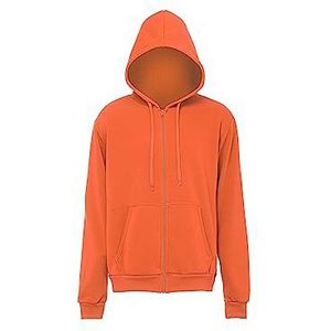 Fumo Gebreide hoodie voor heren, met ritssluiting, polyester, oranje, maat L, oranje, L