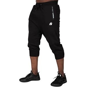 Gorilla Wear - Knoxville 3/4 joggingbroek - zwart - joggingbroek absolute bewegingsvrijheid voor sport bodybuilding met logo licht en comfortabel, zwart, S