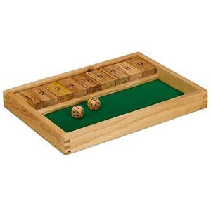 Relaxdays shut the box dobbelspel - klipp klapp - houten gezelschapsspel - rekenspel