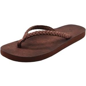 Flojos Women's Sky Flat Sandal, Chocolate, 8