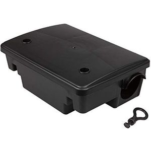Windhager 05056 Muis- en rattenbox, 2-in-1, muizen en rattenval, muizen gemakkelijk vangen, rattenlokstation, muis-rattenlokdoos, 19 x 25,5 x 10 cm, zwart