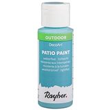 Rayher 38610390 Patio Paint, lagune, fles 59 ml, weerbestendige acrylverf voor buiten, lichtecht, kleur voor binnen en buiten, outdoor kleur