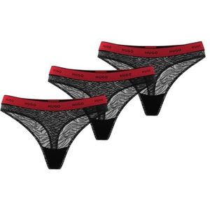 HUGO Triplet string string voor dames, Zwart, L