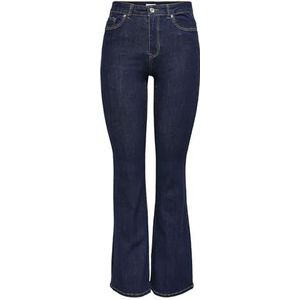 ONLY Onlwauw Life Hw Flared Rinse DNM Noos jeansbroek voor dames, donkerblauw (dark blue denim), (M) W x 34L