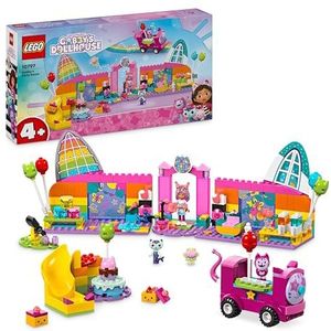 LEGO 4+ Gabby's poppenhuis Gabby's feestkamer, Disco Bouwpakket voor Kinderen met Glijbaan en Speelgoed Dieren Figuren, Rollenspel Cadeau voor Meisjes en Jongens vanaf 4 jaar 10797