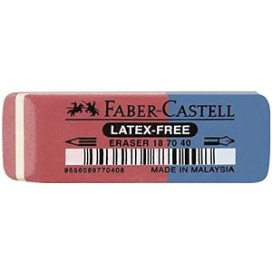 Faber-Castell 187040 Natuurlijke Rubberen Gum, Rood/Blauw, 1 Stuk