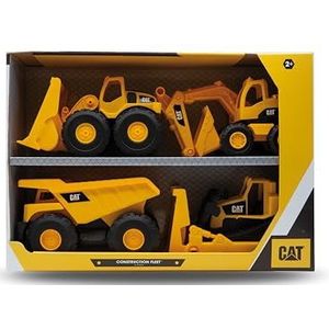 Caterpillar - Bouwfleet set van 4 voertuigen, 25 cm, vrachtwagen, voorlader, graafmachine, bulldozer