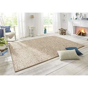 BT Carpet Wolly Loper - woonkamertapijt, plat weefsel, laagpolig, wol-look, wol, Skandi-look, eetkamer, woonkamer, kinderkamer, slaapkamer - crème, 80x300cm