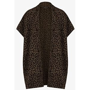 ApartFashion Cape Cardigan Sweater voor dames, camel-zwart, 40/Tall