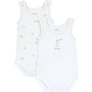 Chicco Extra mouwloze bodyset voor jongens en meisjes, Wit, 3 Maanden