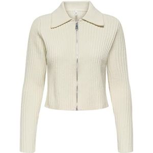 ONLY Onlelly Life Ls Polo Zip Cardigan Cc KNT, Baby's Breath, M