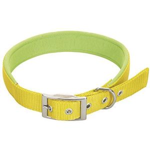 CHAPUIS SELLERIE SLA258 hondenhalsband - comfortabele nylon riem geel - breedte 20 mm - lengte 45 cm - maat M