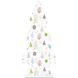 Riffelmacher 75432 Decoratieve boom, 1 stuks, afmeting 32 cm, wit met kerstmotieven, kunststof, staand, dennenhout, moderne decoratie, Kerstmis, advent, tafeldecoratie, vensterbank