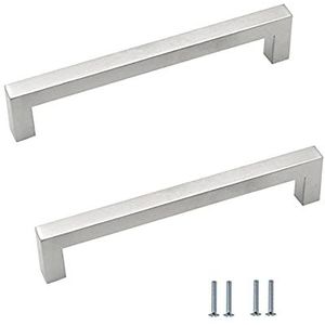 ANSIEDIO 2 stuks Zilver keukenkast handgrepen kast handgrepen lade handgrepen badkamer handgrepen 160mm