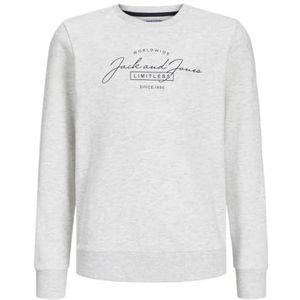JACK&JONES JUNIOR JJFERRIS Sweat Crew Neck MNI, Wit Melange/Print: groot, 98 cm