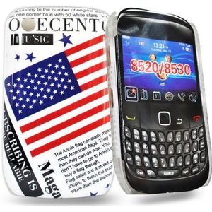 Accessory Master 24/7 kaufhaus - Amerikaanse vlag met woorden harde cover hoes voor BlackBerry 8520