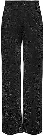 Only - ONLPOPTRASH - Glitterbroek - Zwart - Regular Fit - Rechte Pijpen