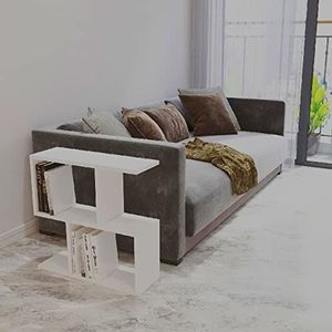 Homemania Salontafel met kastje, onderkant, met planken, woonkamer, bank, wit van spaanplaat, 60 x 20 x 59,4 cm