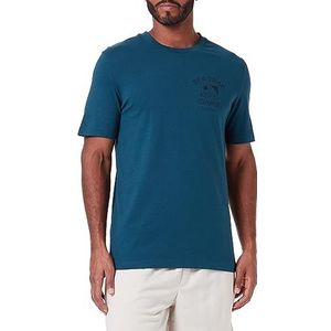 s.Oliver Heren T-shirt korte mouw blauw groen L, blauwgroen., L