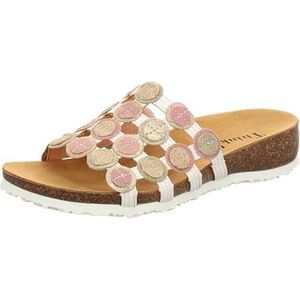 Think! dames JULIA chromfrei gegerbte nachhaltige Pantolette, BIANCO/KOMBI 1000