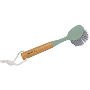 Beldray LA029036GRNEU7 Eco Dish Brush - Tough On Dirt, Bristle Scrubbing Brush, Suitable For Kitchens, Bathrooms, Tiles, Cookware, Made With New And Recycled Plastic, FSC®-certified Bamboo Handle