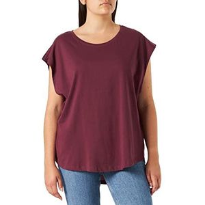 Urban Classics Basic T-shirt voor dames met korte mouwen in 6 kleuren, maten XS - 5XL, rood (cherry), XL