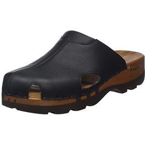 Woody Heren Lissabon houten schoen, zwart, 45 EU, zwart, 45 EU