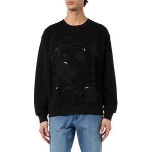 Sweatshirt met contrasterende borduursels