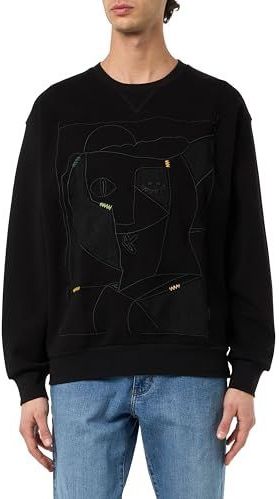 Sweatshirt met contrasterende borduursels