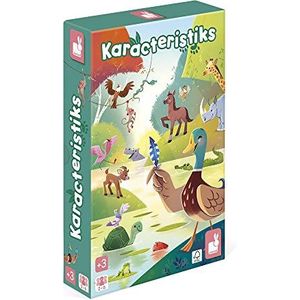 Janod - Karacteristiks - Educatief bordspel voor kinderen - Thema dieren - Snelheidsspel - 2 tot 6 spelers - FSC-gecertificeerd - Vanaf 3 jaar, J02621