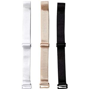 The Natural Brede BH-riem voor dames 5/8"" houder - 3 Pack 5440, Wit Naakt Zwart, one size