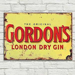 LBS4ALL Gordon's droge gin borden metalen plaat aluminium vintage pub tiiki bar thuis café muur bier retro club