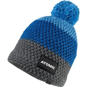 ATOMIC Racing Beanie - blauw-grijs-lichtblauw - muts voor heren en dames - wintermuts met fleece hoofdband - comfortabele en ademende mutsen - warme pomponmuts van huidvriendelijk materiaal,