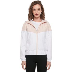 Urban Classics Dames Arrow Windbreaker, dames windjack, verkrijgbaar in vele verschillende kleuren, maten XS tot 5XL, lichtroze/wit, XS