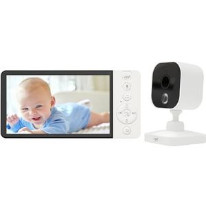 PNI Video Babyfoon BM500 5 inch scherm draadloos 2.4 GHz, temperatuursensor, VOX, nachtzicht, zoomfunctie, slaapliedjes