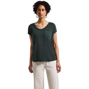 Street One - Dames Shirt - Groen - Linnen Look