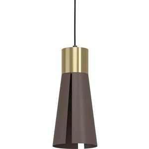 EGLO Led hanglamp Losalomas, 1-lichts elegante pendellamp, eettafellamp van metaal in mokka en messing, lamp hangend voor woonkamer, warm wit, GU10 fitting